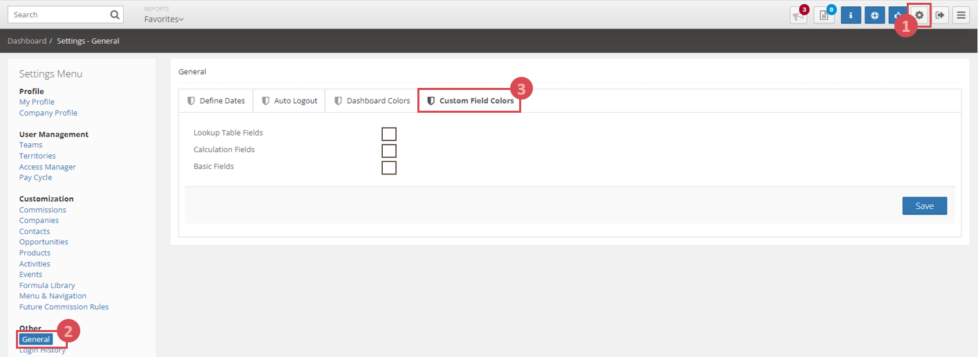 How to customize field type colors